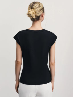 Футболка из хлопка с запахом / Zarina  фото 5