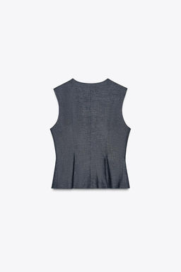 LINEN WAISTCOAT WITH DARTS - Zara фото 6