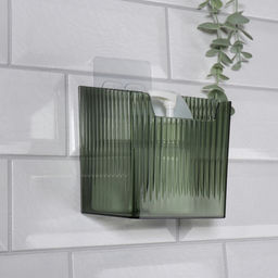 Органайзер для хранения «GREEN», навесной, 1 секция, с клеевой основой, 11.5×8×11 см, полупрозрачный, зелёный