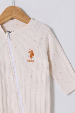 K_z Bebek Ekru Fermuarl_ %100 Pamuk Patikli Tulum - U.s. polo assn фото 3