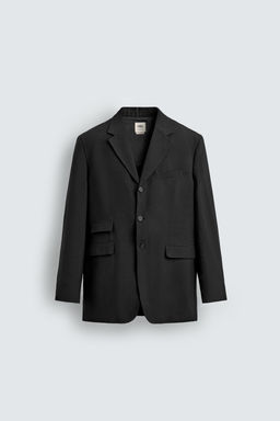 BLAZER TRAJE RELAXED FIT VISCOSA - LINO / Negro - Zara фото 7