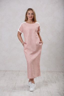 70% лен, 30% вискоза Платье визуально скрывает «лишнее» - Новый лен фото 2