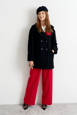 Укороченное пальто прямого силуэта Nelli (Цвет: Черный) - Morozov Amavie фото 3