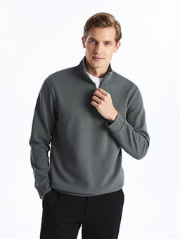 Dik Yaka Erkek Sweatshirt