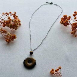 Кулон на цепочке из Тигрового глаза 45 см +