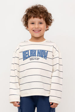 КР 302755/суровый,индиго,полоска к569 джемпер (свитшот) для мал