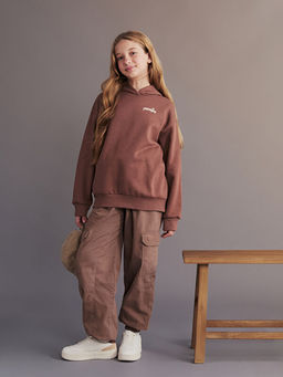 Beli Lastikli K?z ?ocuk Kargo Jogger Pantolon