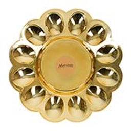 Блюдо пластиковое для кулича и 12 яиц "Праздничное", 23 см, золото MARMITON /24