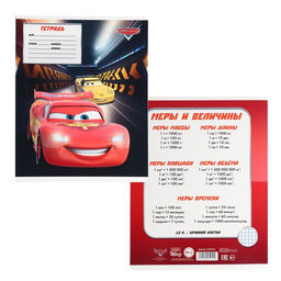 Цена за 20 шт. Тетрадь в крупную клетку 12 листов, 5 видов МИКС, обложка мелованный картон, «Тачки»