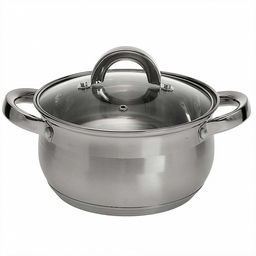 Кастрюля нерж. 2,8л, 18см, стекл. крышка, арт. ВЕ-144/2