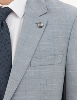 A__k Mavi Slim Fit Tak_m Elbise