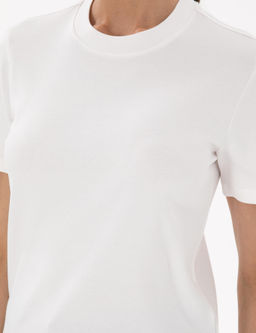 Beyaz Bisiklet Yaka Basic Ti__rt