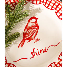 Тарелка новогодняя SL Home «Прекрасное время», постановочная, d=27 см, фарфор, белая, красная