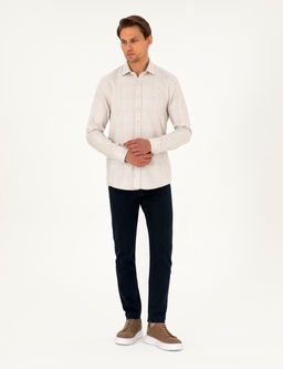Bej Slim Fit Uzun Kollu G_mlek