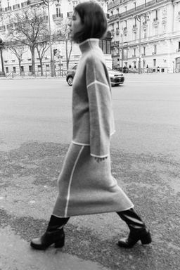 CONTRAST TRIM KNIT MIDI SKIRT