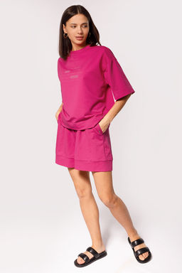 Футболка over-size из премиального футера с фактурным принтом