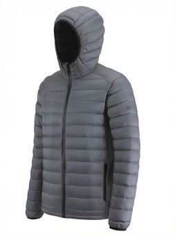 Куртка мужская гибридная стёганая с капюшоном с графеновой подкладкой темно-серого цвета 9621_1TC