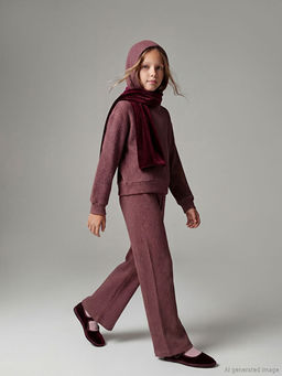 Kap??onlu K?z ?ocuk Sweatshirt ve E?ofman Alt?