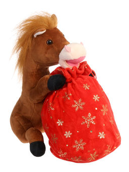 Мягкая игрушка - конфетница Сюрприз от лошадки, 25 см