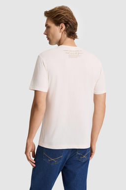 Erkek Krem Regular Fit Bisiklet Yaka Ti__rt