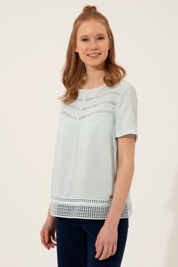 Женская бирюзовая рубашка с коротким рукавом - U.s. polo assn фото 3