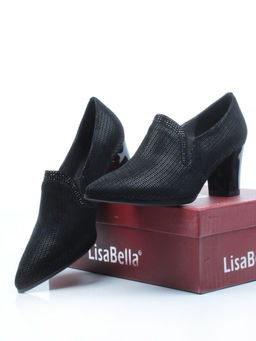 03-6247-T1 BLACK Полуботинки женские (велюр, натуральная кожа)