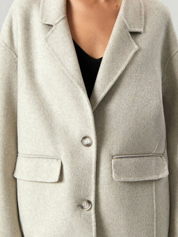 Полупальто Emka R138 шерсть серый  фото 5