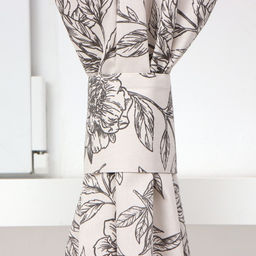 Шторы для кухни с подхватами Этель Black flowers, 149×180 см, комплект - 2 шт.