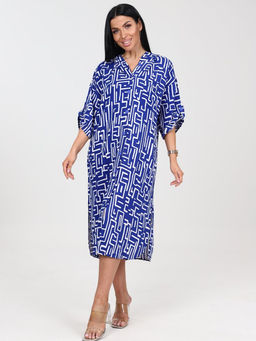 5116 ПЛАТЬЕ ЖЕНСКОЕ (Синий с белым) - А-дина фото 2