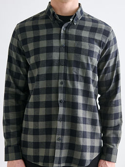 Regular Fit Uzun Kollu Ekose Gabardin Erkek G?mlek