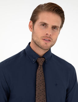 Lacivert Slim Fit Uzun Kollu G_mlek - Pierre cardin фото 2