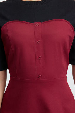 TRENDYOLMILLA Siyah Duz Midi Dokuma Elbise TWOAW25EL00162  фото 4