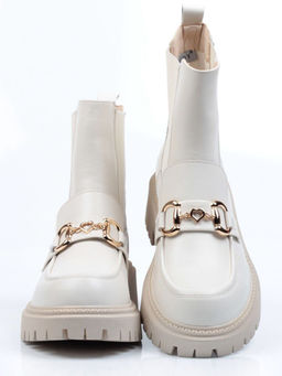 01-5273-2 WHITE Ботинки демисезонные женские (натуральная кожа, байка)