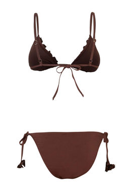 Kahverengi Ucgen Cicek Aplikeli Normal Bel Regular Bikini Tak?m? TBESS26BT00073 - Trendyolmilla фото 2