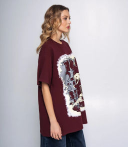 Футболка #КТ6-62, бордовый