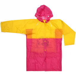 Цена за 2шт. Дождевик-плащ детский "Бамбини" с капюшоном и завязками, на кнопках 100 Мкрн 72см р-р L ДоброСад