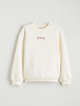 Bisiklet Yaka K?z ?ocuk Kal?n Sweatshirt