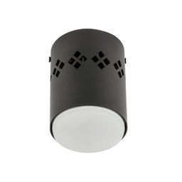 DLC-S616 GX53 BLACK Светильник декоративный накладной, серия Sotto. Без лампы, цоколь GX53. Доп. светодиодная подсветка 3Вт. Металл. Черный. TM Fametto