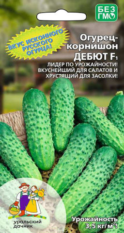 Огурец ДЕБЮТ F1 Вкус исконно русского огурца! Лидер по урожайности! Вкуснейший для салатов и хрустящий для засолки!