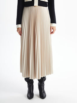 Beli Lastikli Kad?n Pileli Etek