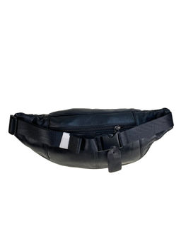 Мужская сумка на пояс из натуральной кожи, цвет черный - Greta фото 2