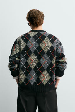 ARGYLE JUMPER 100% CASHMERE AARON LEVINE X ZARA фото 3