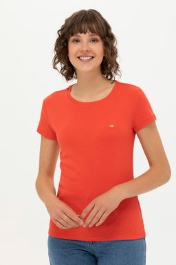 U. S. Polo Assn Женская красная футболка с круглым вырезом - U.s. polo assn фото 4