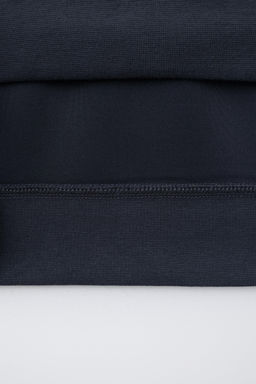 SWEATSHIRT WITH CONTRAST PIPING AND SLOGAN