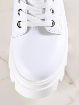 Ботинки 329.зиплайнw.Белый/байка