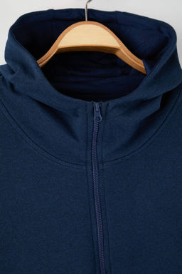 TRENDYOL MAN Buyuk Beden Siyah Oversize/Genis Kesim Fermuarl? Kapusonlu Pamuklu Sweatshirt TMNAW25AO00029 - Trendyolmilla фото 4