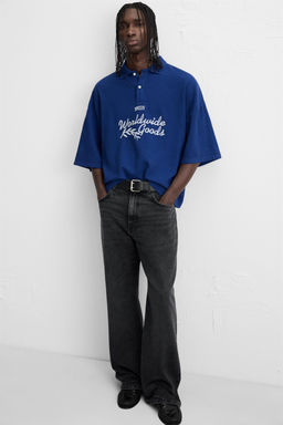 EMBROIDERED TEXT POLO SHIRT - Zara фото 6