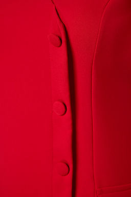 K?rm?z? Cep Detayl? Dugmeli V Yaka Dokuma Ceket Elbise TWOAW24EL00629 - Trendyolmilla фото 13