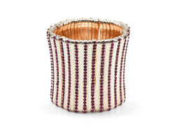 Браслет манжета с цирконом цв.малиновый