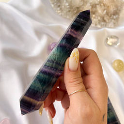 Кристалл двухконечный из Флюорита